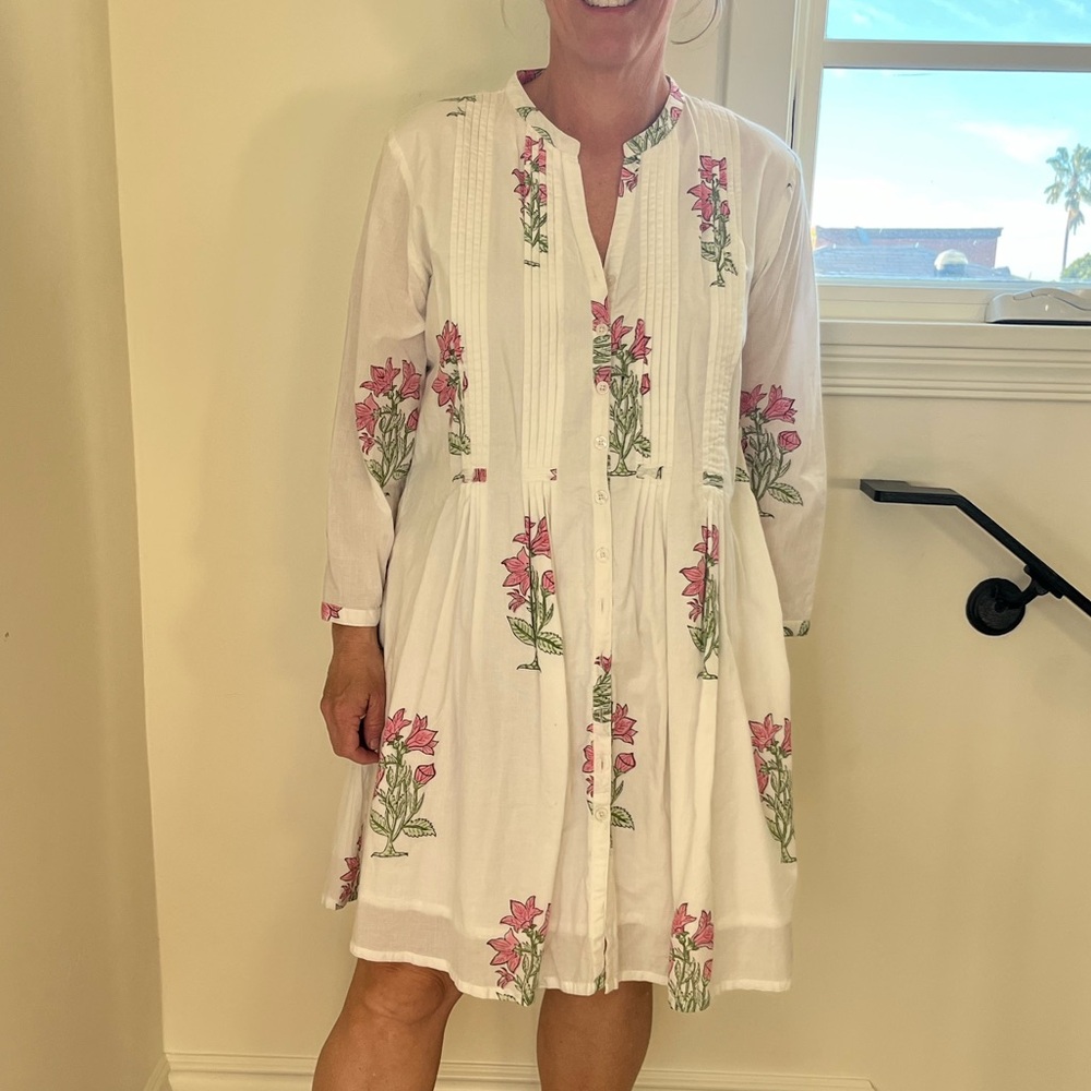 Madison Mathews Block Print Dress